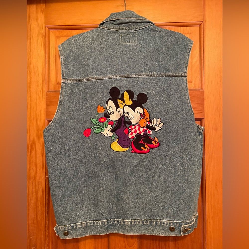 Rare Vintage Disney Mickey & Minnie Jean Vest